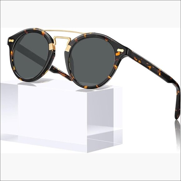 Small Face Acetate Double Bridge Sunglasses Polarized UV Protection Retro main image 6
